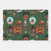 Kamin und Kente-Stoff Geschenkpapier Set (Vorderseite 2)