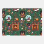 Kamin und Kente-Stoff Geschenkpapier Set (Vorderseite)