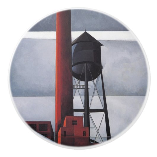 Kamin- und Wasserturm (von Charles Demuth) Keramikknauf (Vorderseite)