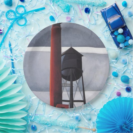 Kamin- und Wasserturm (von Charles Demuth) Pappteller (Party)