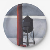 Kamin- und Wasserturm (von Charles Demuth) Pappteller (Vorderseite)