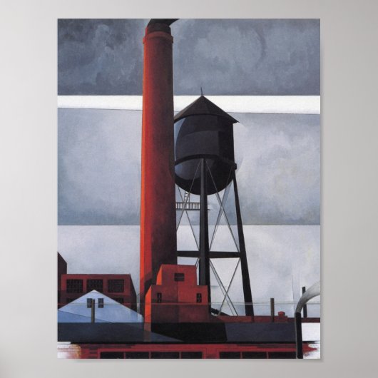 Kamin- und Wasserturm (von Charles Demuth) Poster (Vorne)