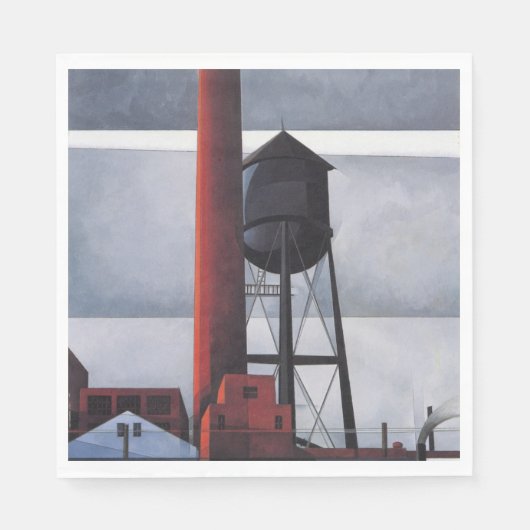 Kamin- und Wasserturm (von Charles Demuth) Serviette (Vorderseite)
