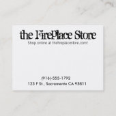 Kamin-Visitenkarte Visitenkarte (Rückseite)