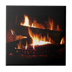 Kamin-Warme-Winterszene-Fotografie Fliese