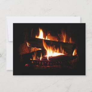 Kamin-Warme-Winterszene-Fotografie Karte