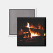 Kamin-Warme-Winterszene-Fotografie Magnet (Vorderseite/Rückseite)