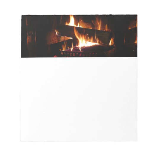 Kamin-Warme-Winterszene-Fotografie Notizblock (Vorderseite)