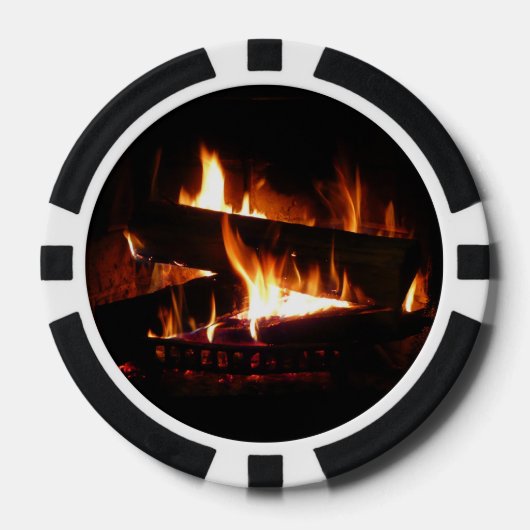Kamin-Warme-Winterszene-Fotografie Pokerchips (Vorderseite)