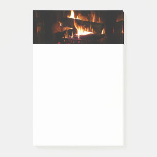 Kamin-Warme-Winterszene-Fotografie Post-it Klebezettel