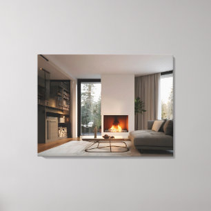 Kamin zu Hause Leinwanddruck