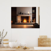 Kamin zu Hause Poster (Küche)