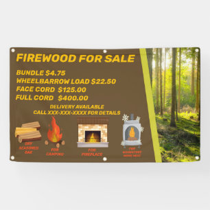 Kaminholz nach Maß für Verkauf Camping Kamin Zuhau Banner