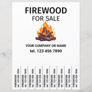 Kaminholz zu Verkaufen Holz Flyer Abreißzettel