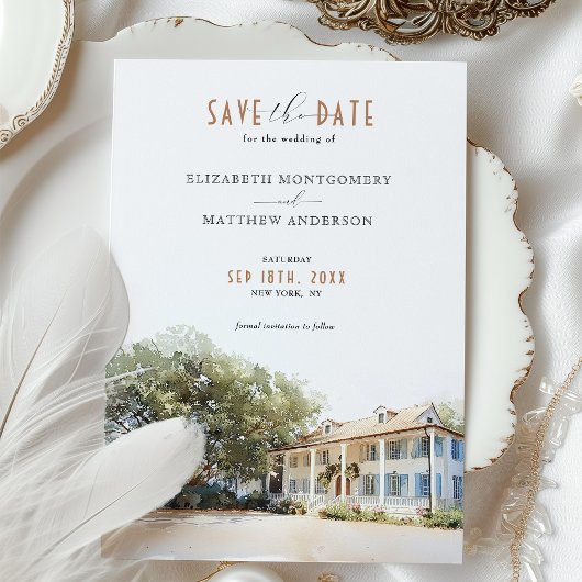 Kaminski House Save the Date Card Einladung