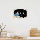 Kamisaka Sekka Flute Spieler Oxherd Japan CC0475 Poster (Küche)