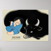 Kamisaka Sekka Flute Spieler Oxherd Japan CC0475 Poster (Vorne)