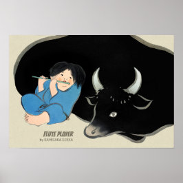 Kamisaka Sekka Flute Spieler Oxherd Japan CC0475 Poster