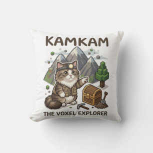 KAMKAM The Voxel Explorer Lustiger Gamer-Katze Pix Kissen