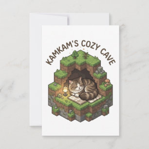 KAMKAMs gemütliche Höhle Schlaf-Voxel-Katzenkunst Dankeskarte