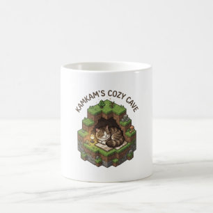 KAMKAMs gemütliche Höhle, schlafende Voxel-Katzenk Kaffeetasse