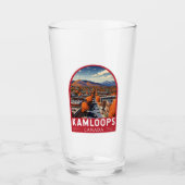 Kamloops Canada Travel Art Vintag Glas (Vorderseite)