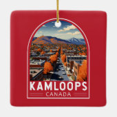 Kamloops Canada Travel Art Vintag Keramikornament (Rückseite)