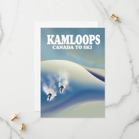 Kamloops Kanada zum Skifahren Save The Date (Vorderseite/Rückseite Beispiel)