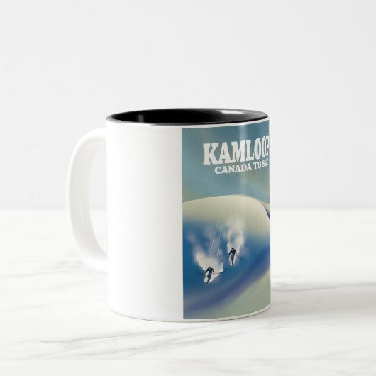 Kamloops Kanada zum Skifahren Zweifarbige Tasse (Vorderseite Links)