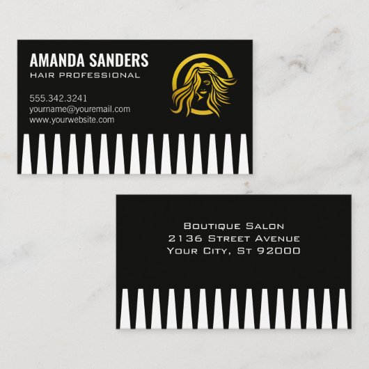 Kamm | Frauenhair-Logo | STYLIST Visitenkarte (Vorne/Hinten)