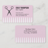 Kamm | Haarstylist (rosa) Visitenkarte (Vorne/Hinten)