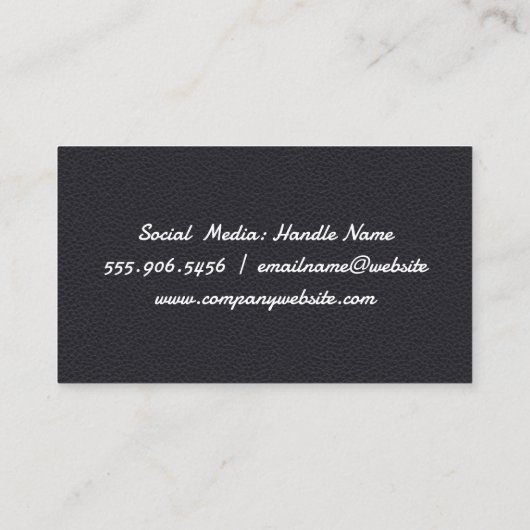 Kamm | Lederuntergrund Visitenkarte (Rückseite)