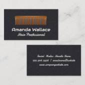 Kamm | Lederuntergrund Visitenkarte (Vorne/Hinten)