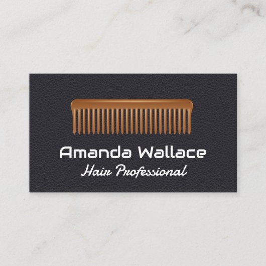Kamm | Lederuntergrund Visitenkarte (Vorderseite)