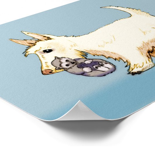 Kamm mit Wolverine Cub - gefärbt Poster (Ecke)