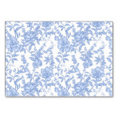 Kamm-Monogramm Delft Blau Floral Schrift Tischnummer (Rückseite)
