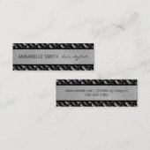 Kamm und Schafe / Haarstiel / Silberner Glitzer Mini Visitenkarte (Vorne/Hinten)