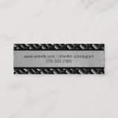 Kamm und Schafe / Haarstiel / Silberner Glitzer Mini Visitenkarte (Rückseite)