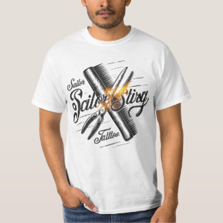 Kamm und Schere blitzen T-Shirt