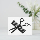 Kamm und Schere Postkarte (Stehend Vorderseite)