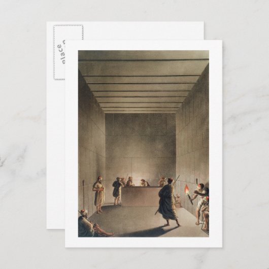 Kammer und Sarcophagus in der Großen Pyramide von Postkarte (Vorne/Hinten)