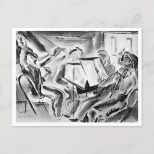 Kammermusikgruppe Vintage-Wasserfarbe Postkarte