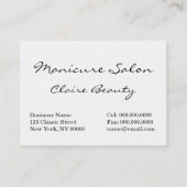 Kammern Charless Edward: Maniküre Visitenkarte (Rückseite)