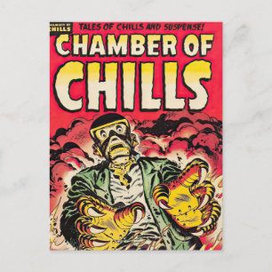 Kammern des Schauderns Vintage-Comic-Thrills Postkarte