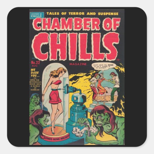 Kammerschütten - Vintages Comic Quadratischer Aufkleber (Vorderseite)