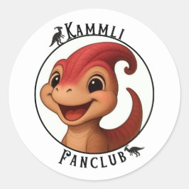 Kammli Fanclub – Niedlicher Dino‑Sticker Runder Aufkleber