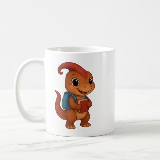 Kammli geht zur Schule – Dino mit Rucksack Kaffeetasse (Links)