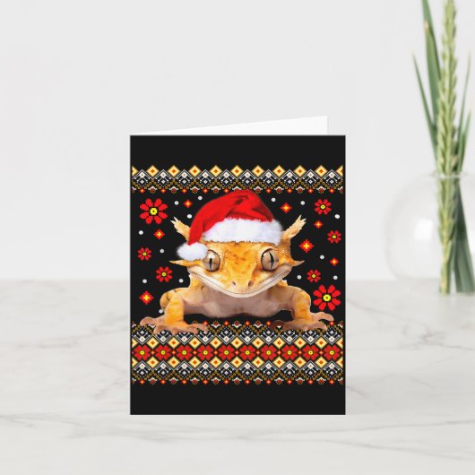 Kammlöwe hässlicher Weihnachtspullover Karte (Vorderseite)
