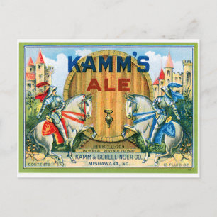 Kamm's Ale Bier Vintage-Trink-Anzeige Kunst Postkarte