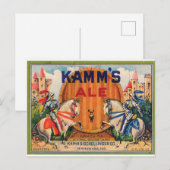 Kamm's Ale Mishawaka Indiana Burgen - Ritterlabel Postkarte (Vorne/Hinten)